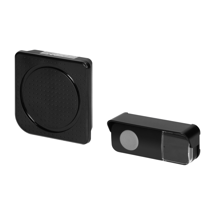 TOGI AC wireless mains-powered doorbell with learning system, 38 sounds, 200m, black